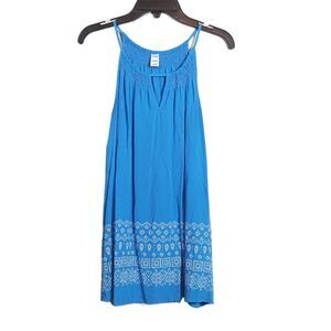 Old Navy Southwestern Halter Top Womens XS Blue Boho Tunic Peasant Cottagecore